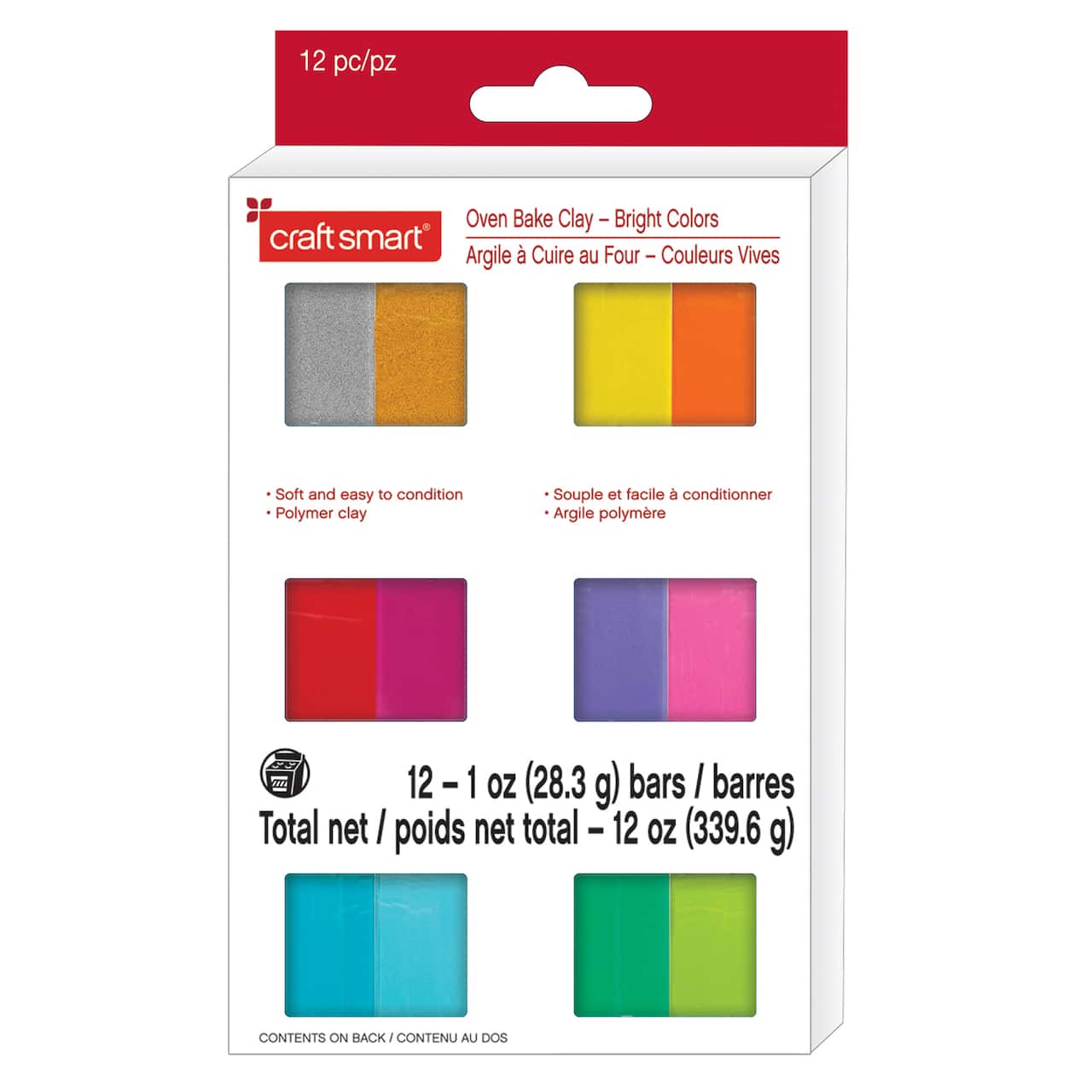 6 Packs: 12 ct. (72 total) Bright Colors Oven Bake Clay by Craft Smart®